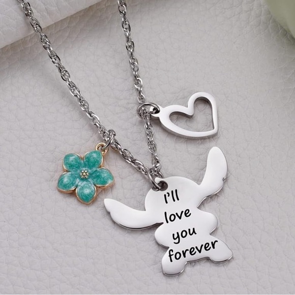 Lilo and Stitch “I’ll love you forever” Pendant Necklace - Picture 1 of 2